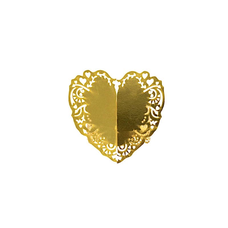 12 Pack Shimmery Laser Cut Heart Napkin Rings with Elegant Lace Pattern - Perfect for Wedding, Valentine's Day & Romantic Dinner Table Decor