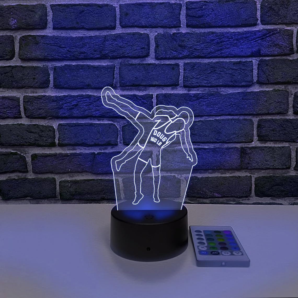 Custom Wrestling Night Light - LED Desk Lamp with Personalized Ornament, Perfect for Bedroom, Office & Wrestling Fan Gift - VWAQ ACR22