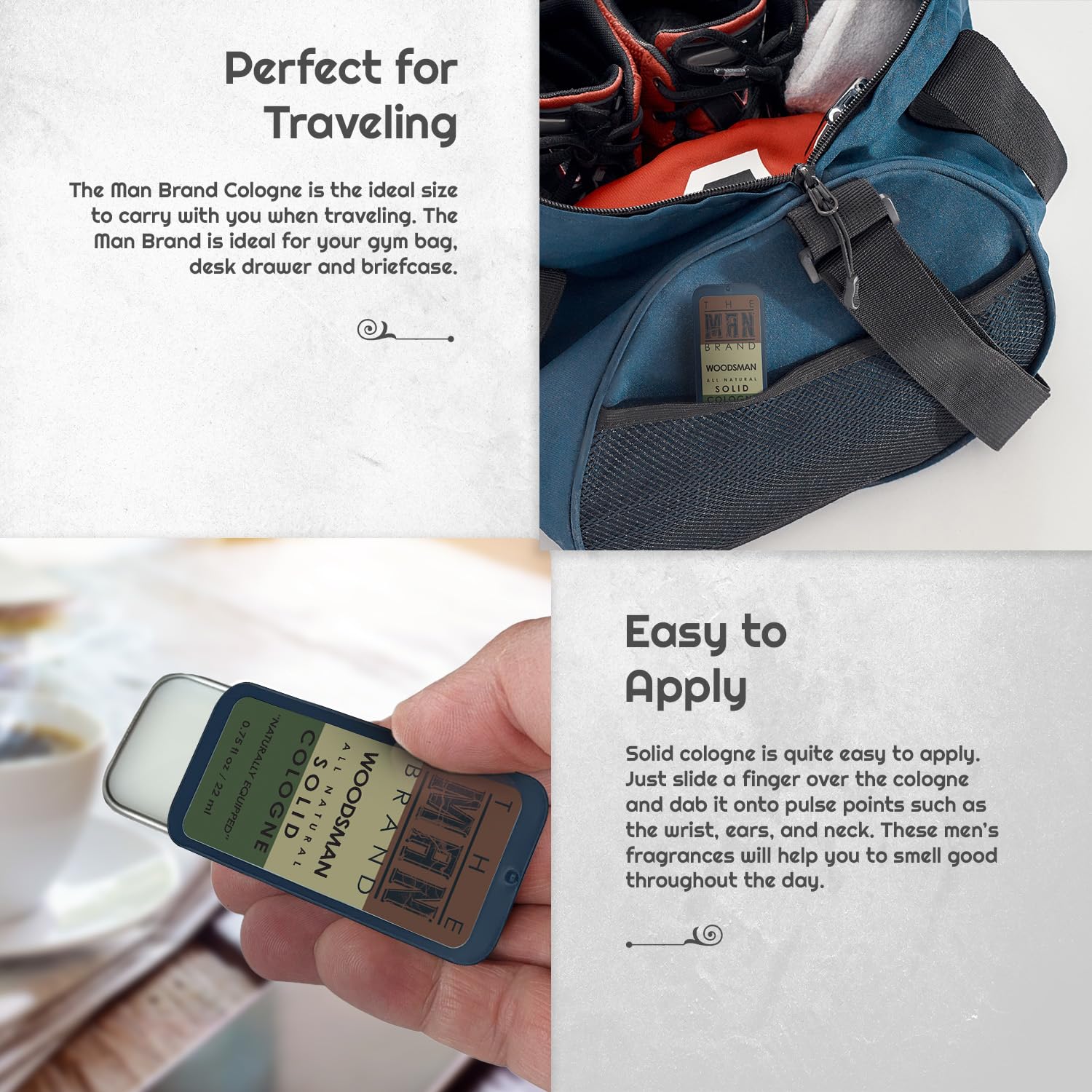Woodsman Solid Cologne for Men - Natural Wax-Based Travel Cologne, Long-Lasting Fragrance - 3/4 Ounce Pack of 1 - Perfect for Outdoor Adventures, Camping & Daily Wear