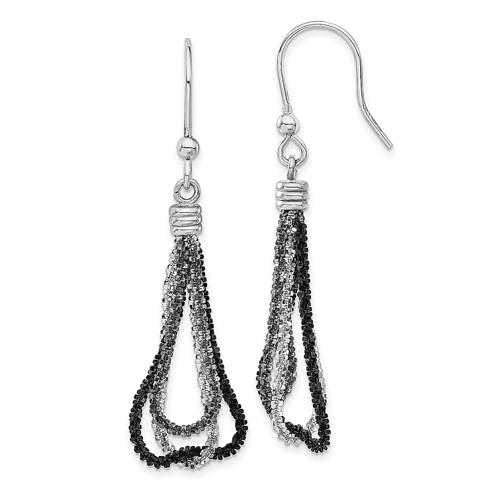 925 Sterling Silver Ruthenium Black Chain Drop Dangle Chandelier Earrings for Women - Elegant Fine Jewelry Gift for Her - Perfect for Parties, Weddings & Special Occasions