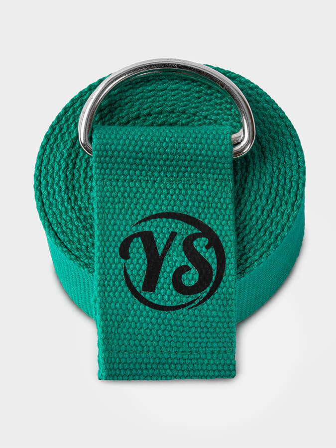 GOTS Certified Organic Cotton Yoga Belt with D-Ring - 2.5m (8.2ft) Stretchable Strap for Yoga, Pilates & Fitness - Perfect for Studio Practice, Home Workouts & Travel
