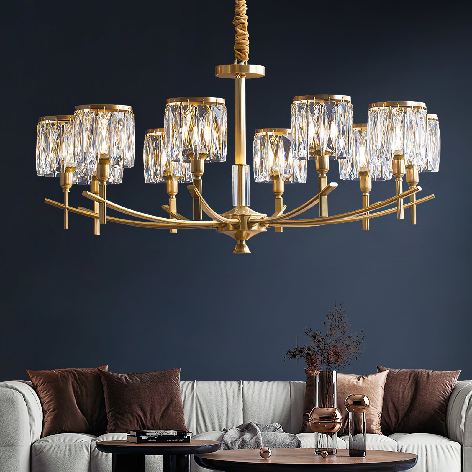 Crystal Prism Chandelier - Elegant Ceiling Light Fixture for Dining Room, Bedroom & Living Room Decor | Modern Home Lighting Solution