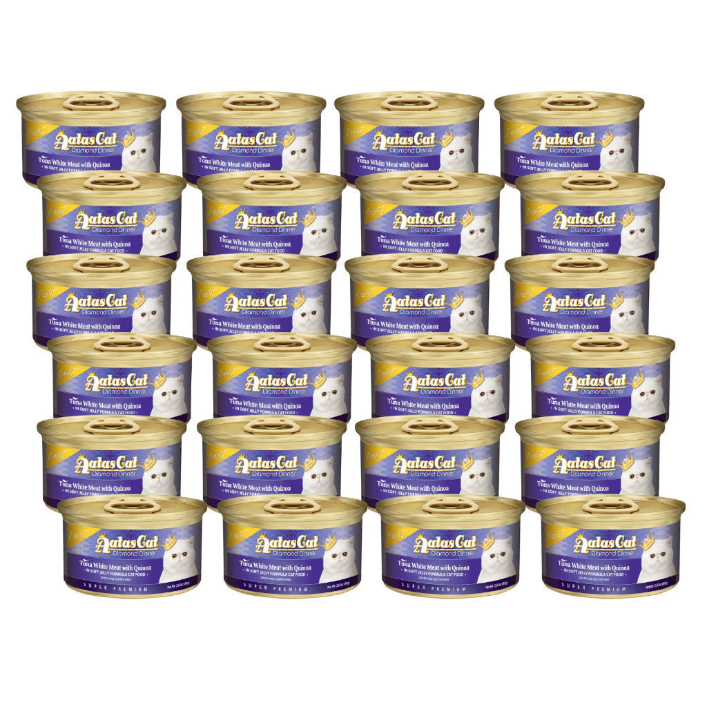 [24-Pack] Aatas Premium Wet Cat Food Variety Bundle - Fruity Feast in Gravy & Diamond Dinner in Jelly - Complete Nutrition for Adult Cats - Perfect for Daily Meals, Weight Management & Picky Eaters