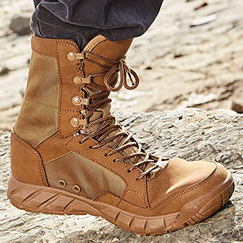 Men's Tactical Boots - Outdoor Climbing & Hiking Shoes | High-Top Jungle Desert Combat Boots for Adventure & Military Use | Brown Size 37 | Perfect for Hiking, Camping & Outdoor Activities