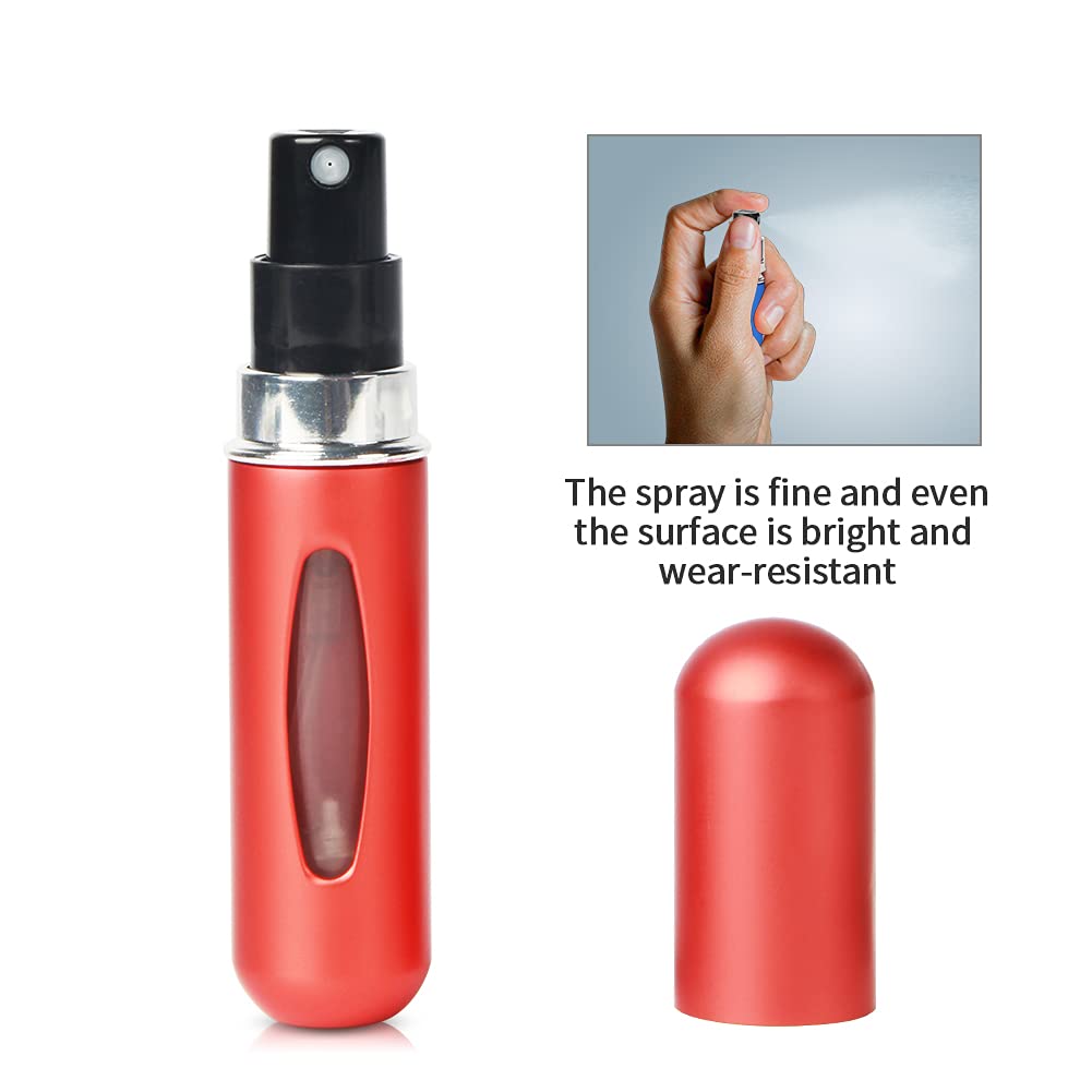 Saiveina 5ml Mini Refillable Perfume Spray Bottles - Portable Travel Atomizer for Fragrance, Essential Oils & Cosmetics (4 Pack) | Perfect for Purse, Gym Bag & Airplane Carry-On