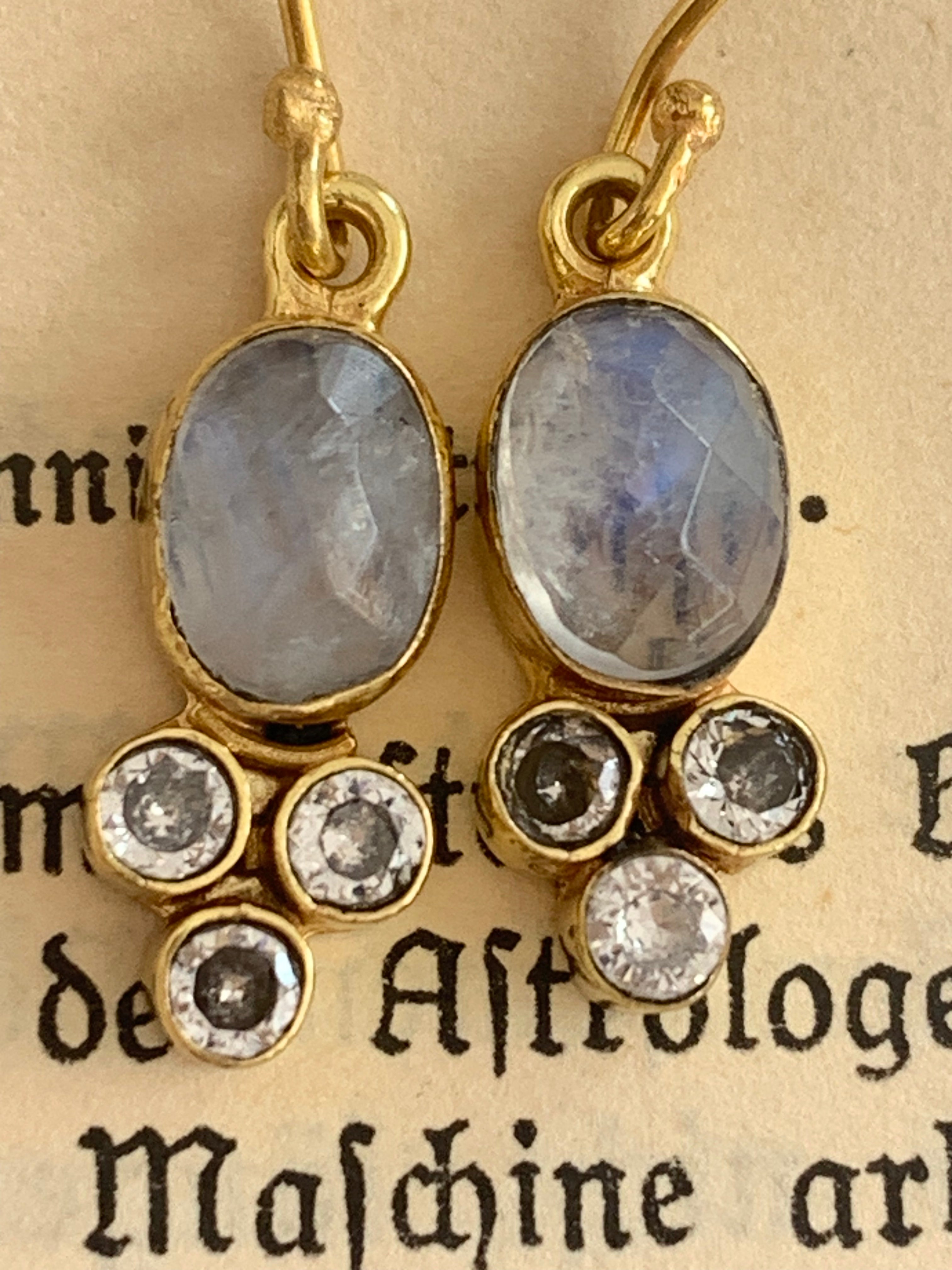 Moonstone Gemstone Designer Earrings - Elegant Truth Eye Jewelry for Women | Perfect for Weddings, Parties & Special Occasions