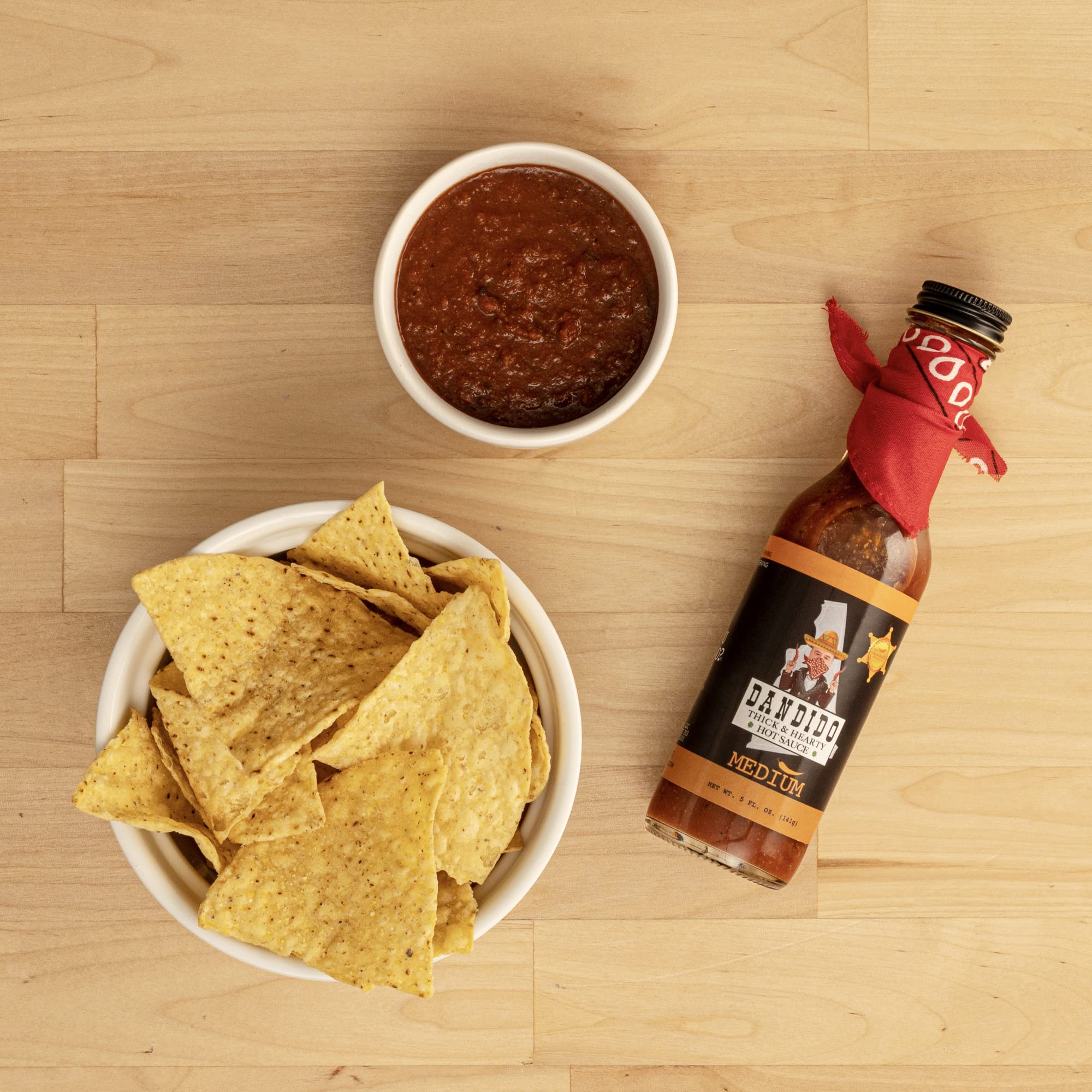 **Dandido Medium Hot Sauce - Thick & Hearty Gourmet Hot Sauce with Exotic Peppers - All-Natural, USA-Made - 5 Oz Bottle - Perfect for Tacos, Wings, Burgers & More**