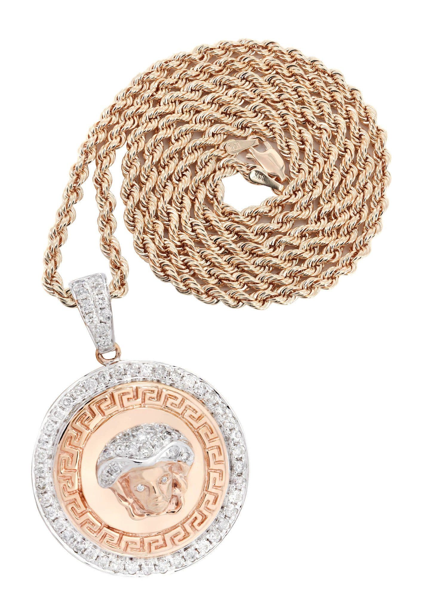 10K Rose Gold Medusa Diamond Necklace - 1.02 Carats Dazzling Pendant for Women | Perfect for Valentine's Day, Anniversary & Special Occasion Gifts