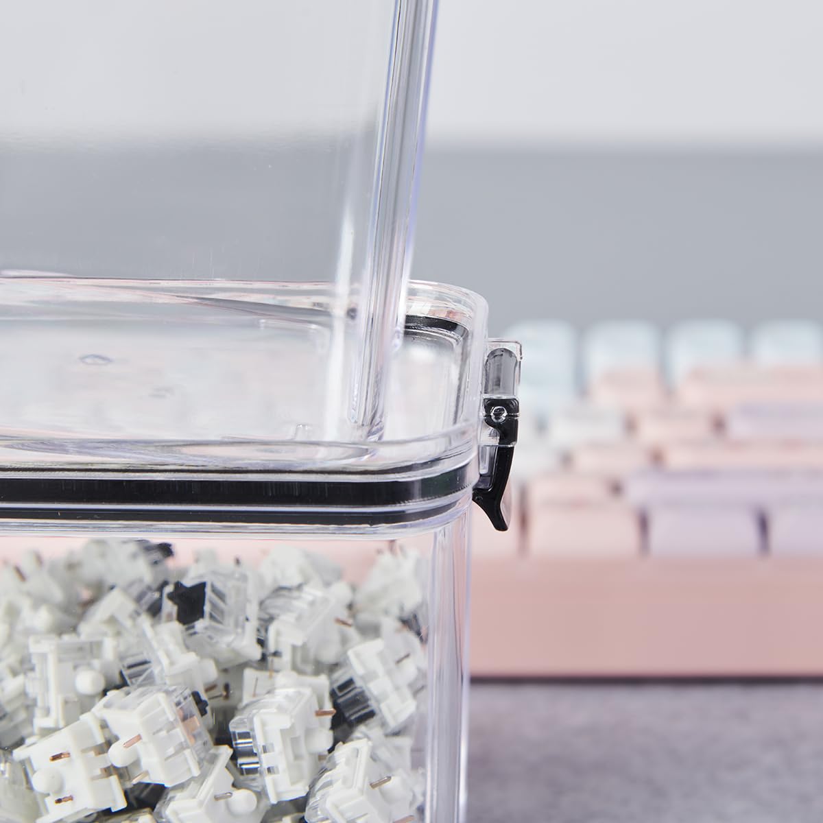 700ml Transparent Sealed Keyboard Switch & Keycap Storage Container - Durable Organizer for Mechanical Keyboard Parts | Perfect for DIY Keyboard Builds & Switch Modifications