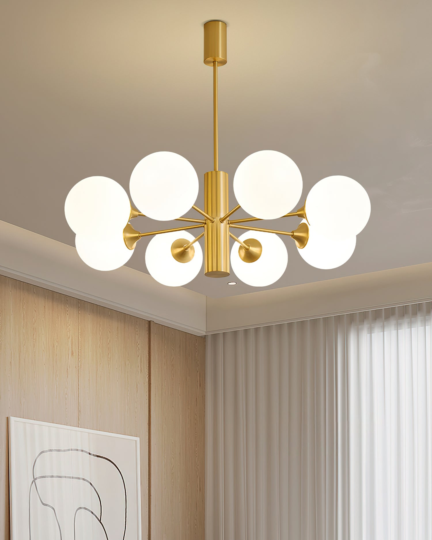 Stylish Bean Ball Chandelier - Modern Pendant Lighting Fixture for Dining Room, Bedroom & Living Room Decor
