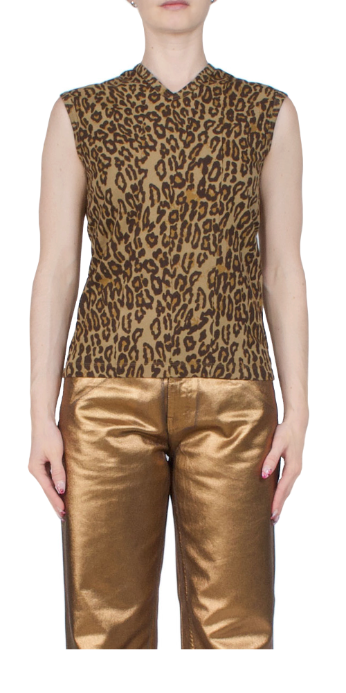 Double V Vest Leopard Print - Stylish Women's Fashion Top for Casual Wear, Night Out & Street Style