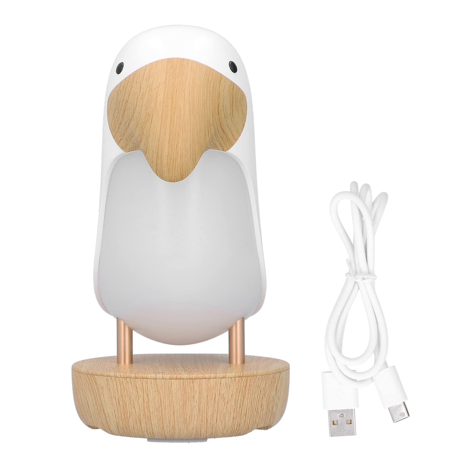 Cute Cartoon Hornbill LED Desk Lamp with USB Charging & Bluetooth Music - Night Light for Bedroom, Study, Office & Kids Room Decor