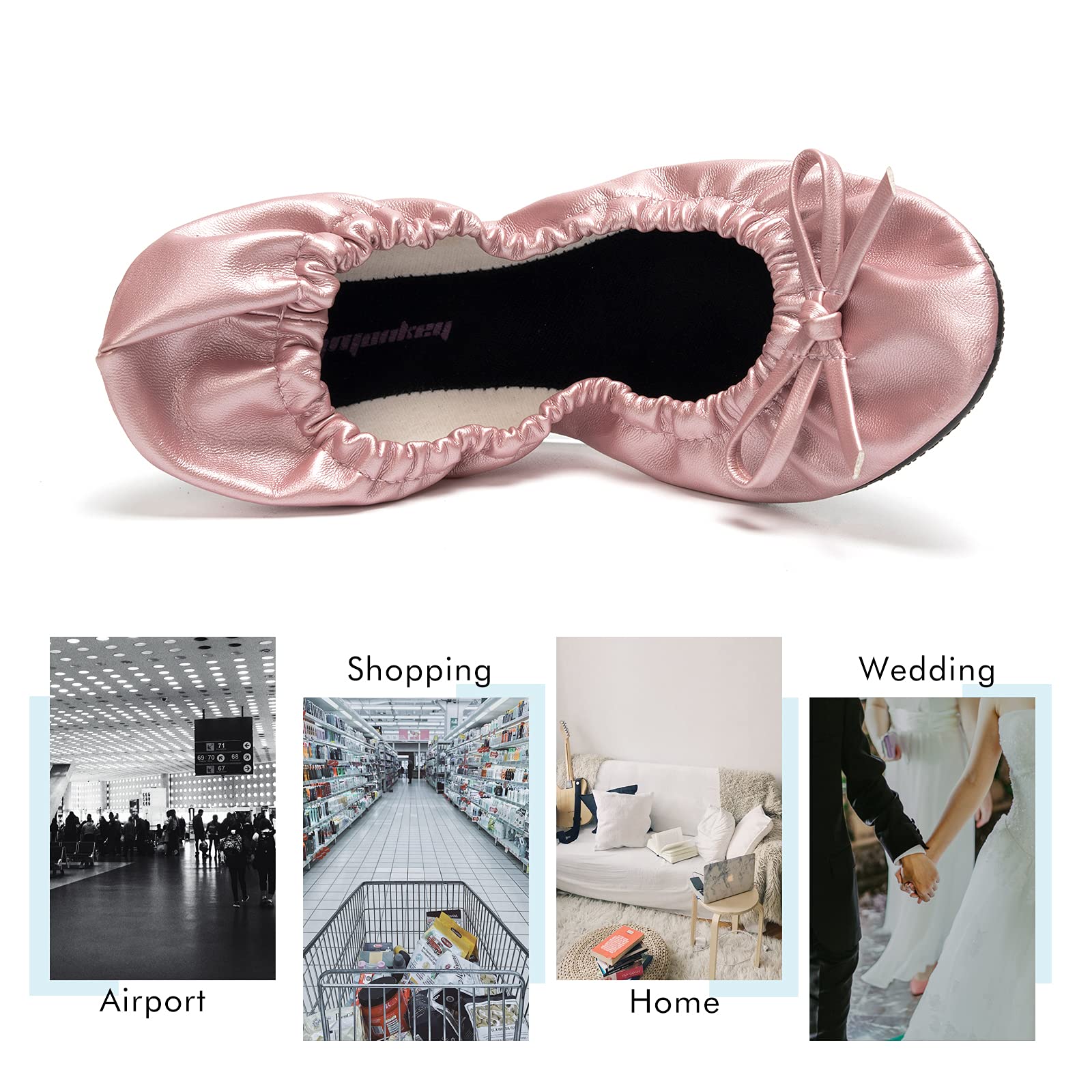 **Foldable Ballet Flats for Women - Comfortable Portable Travel Roll Up Walking Shoes | Perfect for Travel, Commuting & Casual Wear**