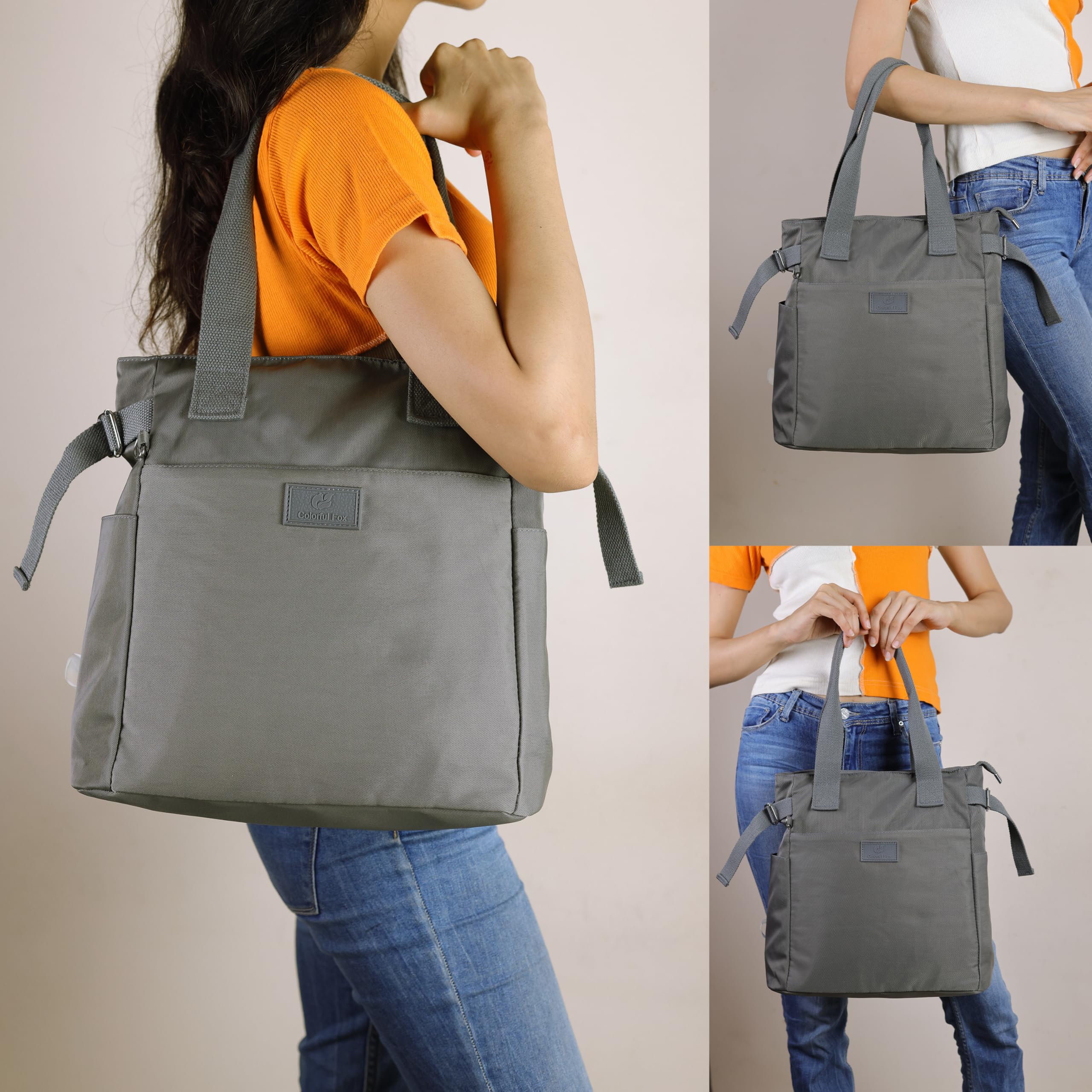 Storite Women's Lightweight Nylon Crossbody Shoulder Bag - Fashionable Sling Tote with Large Capacity (33x27x13cm, Cement Gray) Perfect for Travel, Shopping & Party Outfits