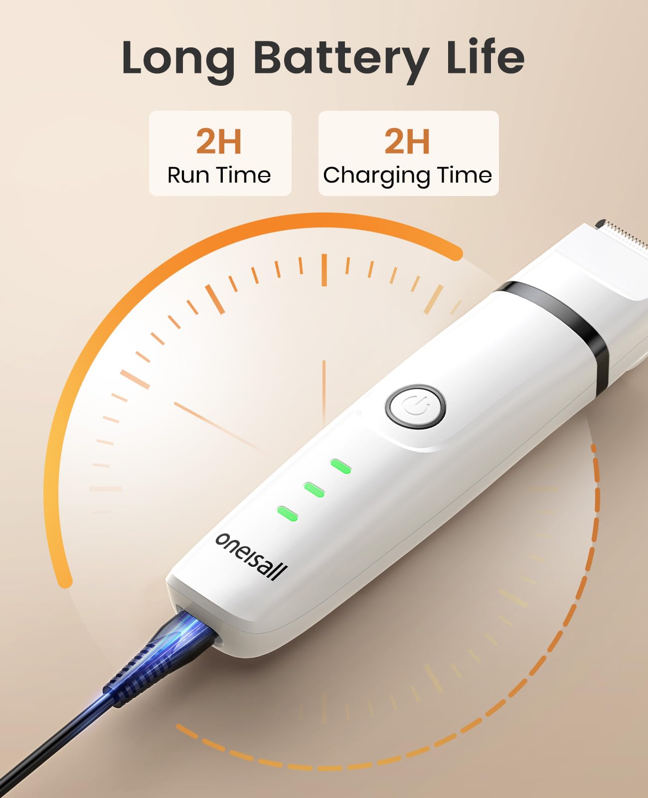 Oneisall Cordless Cat Shaver - Rechargeable 2-Speed Pet Grooming Kit with Quiet Operation | 3-in-1 Electric Clippers for Cats, Dogs & Small Animals | Perfect for Home Use & Travel Grooming Needs