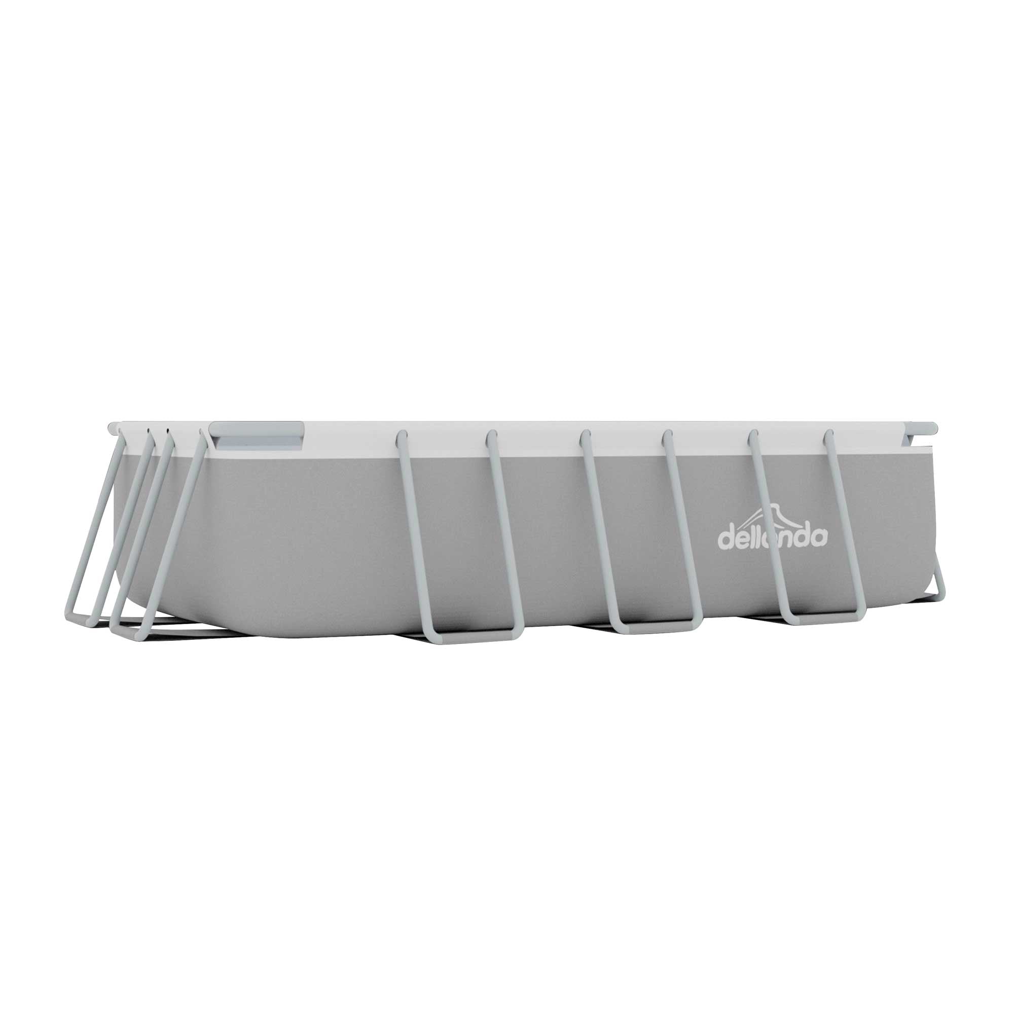 13ft Deluxe Steel Frame Swimming Pool with Filter Pump - Rectangular Above Ground Pool for Backyard, Outdoor Family Fun & Summer Relaxation