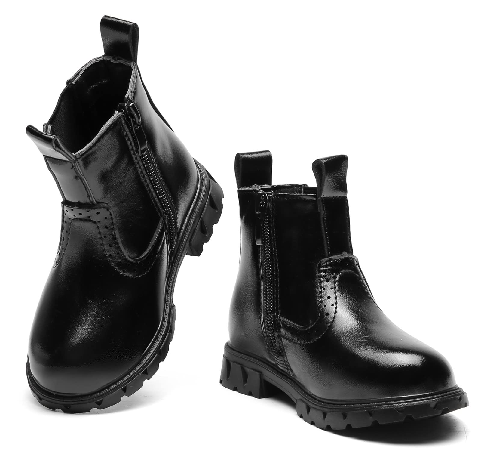 **DADAWEN Kids' Waterproof Outdoor Ankle Boots with Side Zipper - Comfortable Combat Boots for Boys & Girls (Toddler/Little Kid/Big Kid) - Perfect for Hiking, Rainy Days & Playground Adventures**