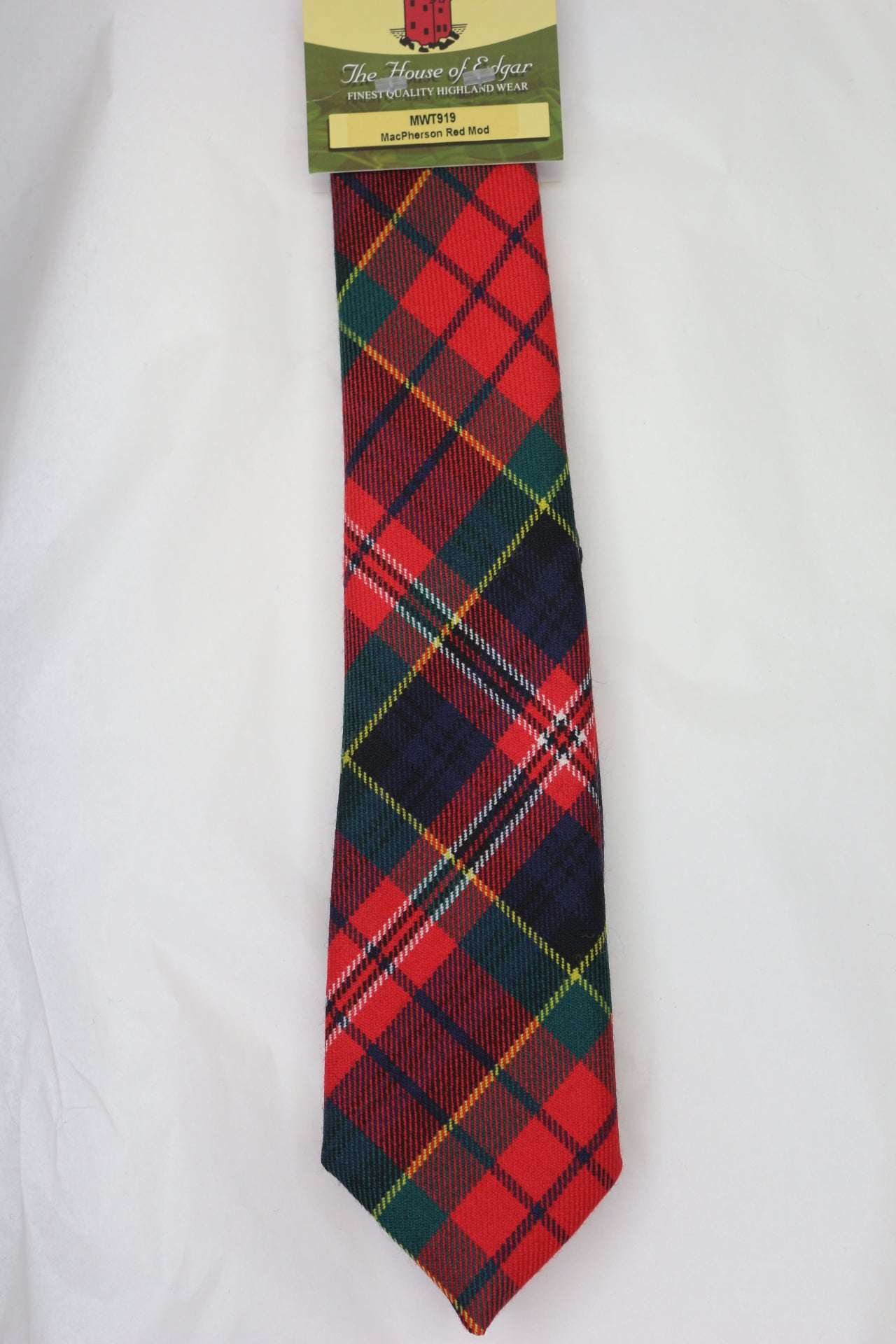 MacPherson Modern Red Tartan Tie for Men | Classic Plaid Necktie for Business, Weddings & Formal Events | Premium Silk Fashion Accessory
