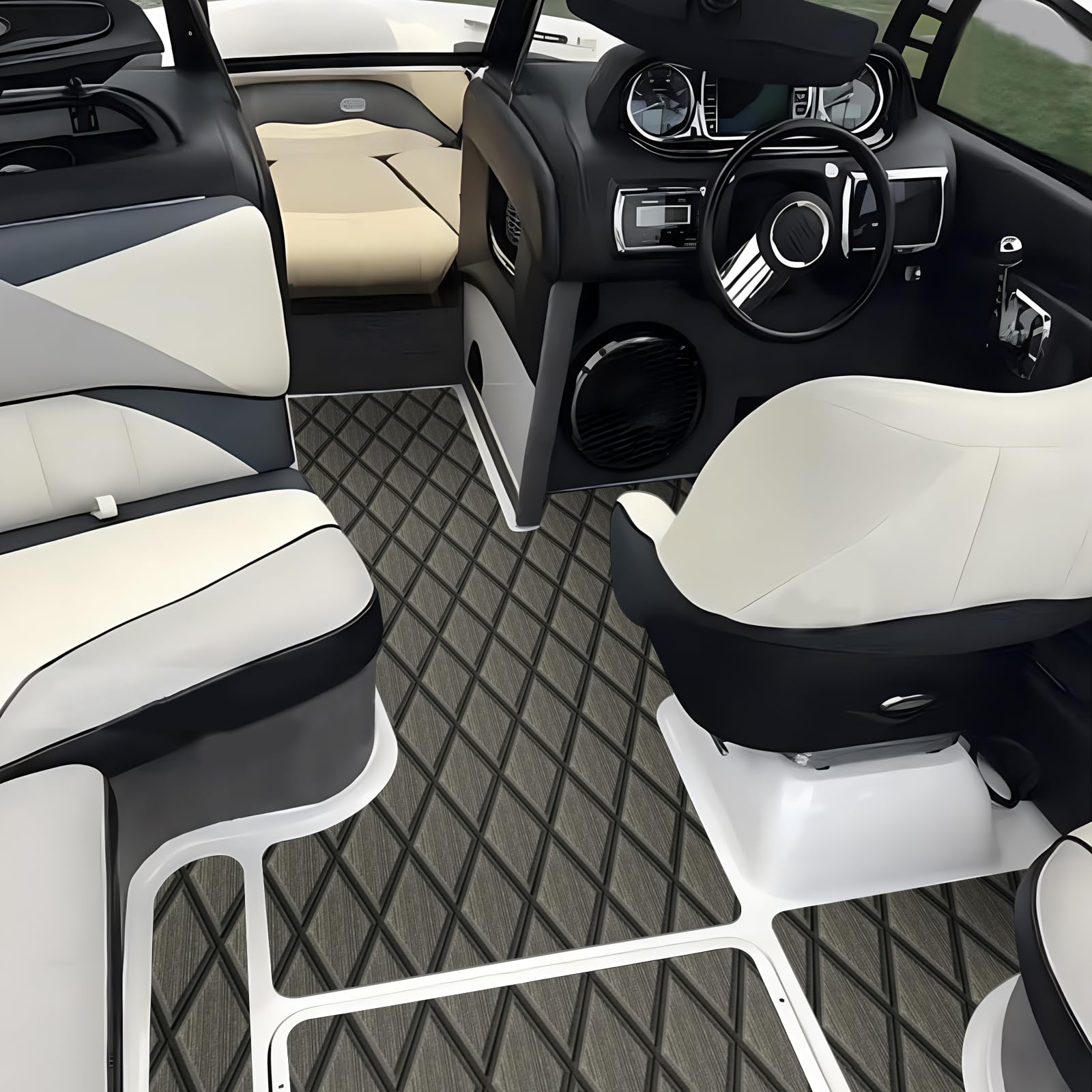 KXKZREN EVA Foam Boat Flooring Sample Cards - Waterproof Self-Adhesive Decking Sheets for Motorboats, Yachts, Kayaks & Marine Applications - Faux Teak Deck Mat Samples for DIY Boat Upgrades & Deck Protection