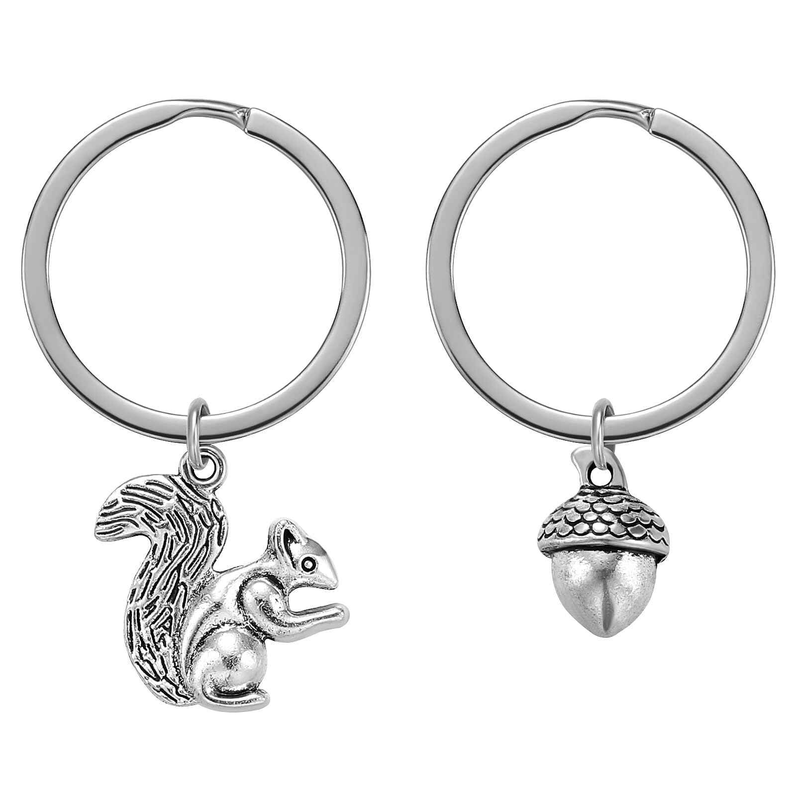 Amosfun 2Pcs Cute Squirrel Keychain Set with Pine Cone Charm - Matching Couple Keychains for Christmas, Anniversary, Valentine's Day & Birthday Gifts - Perfect for Couples, Friends & Family