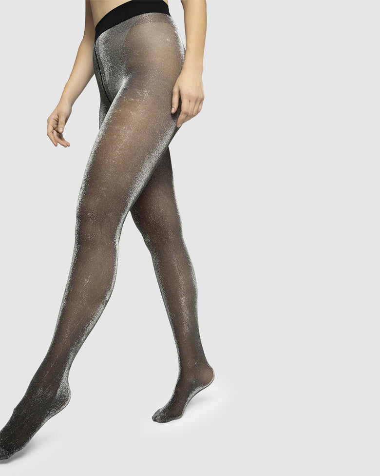 Swedish Stockings Tora Shimmery Black Tights - Elegant & Comfortable for Parties, Work & Everyday Wear