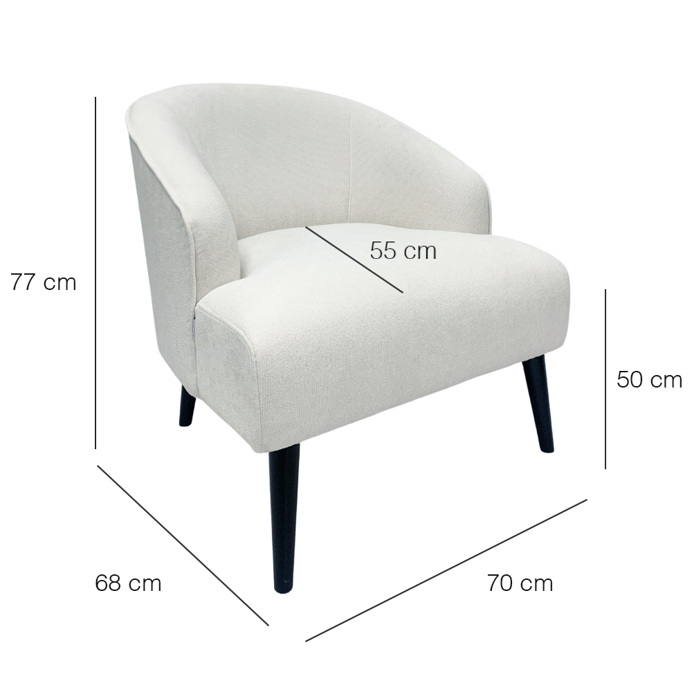 Jonathan Armchair - Modern Upholstered Accent Chair with Solid Wood Legs for Living Room, Bedroom & Office - Comfortable Lounge Chair for Relaxing & Reading