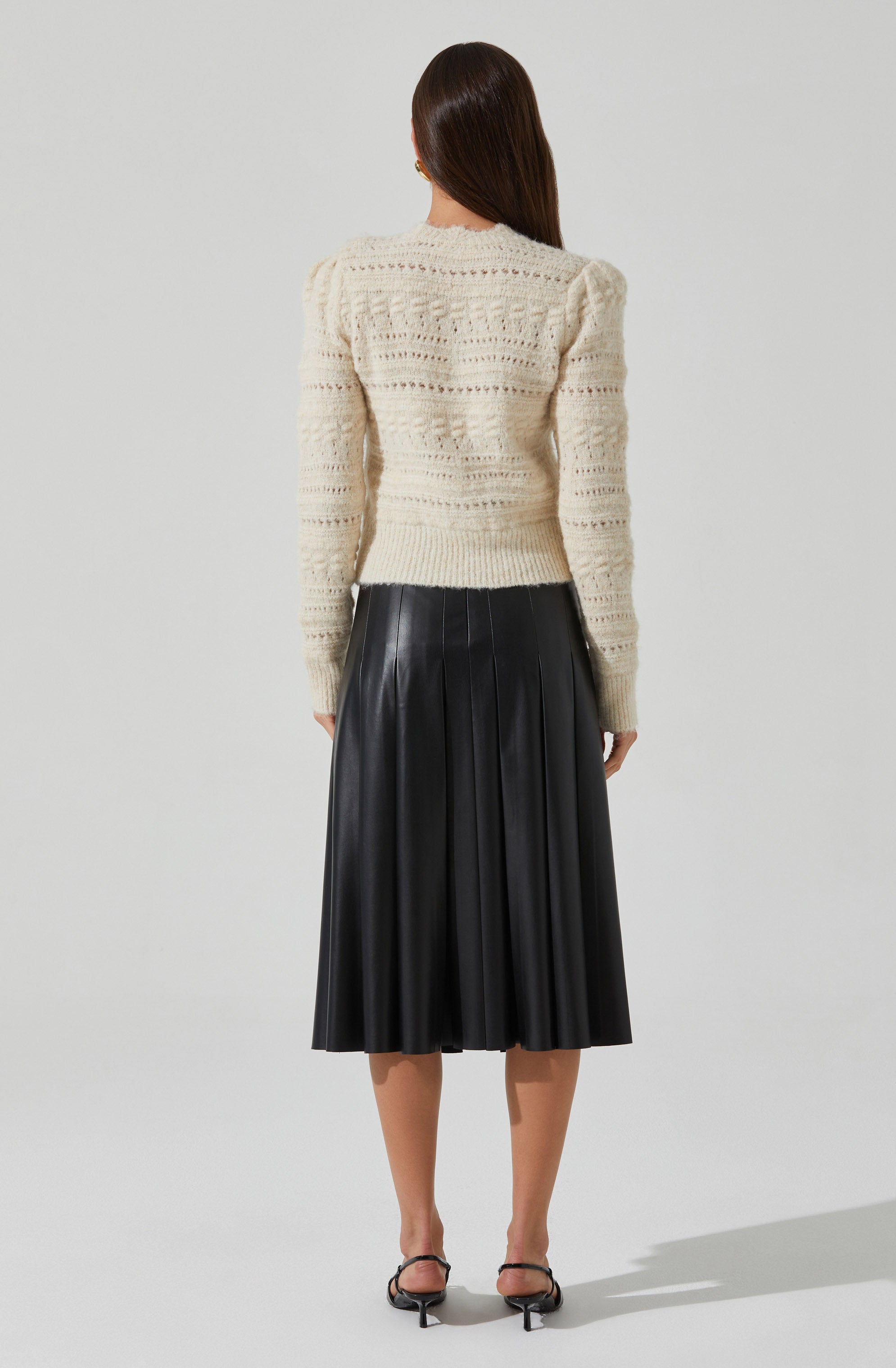 Pelloni Open Stitch Sweater for Women - Lightweight Knit Cardigan - Perfect for Fall & Winter Layering, Office Wear & Casual Outfits