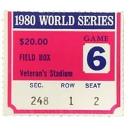 1980 World Series Game 6 Phillies vs Royals Field Box Ticket Stub - Rare Baseball Memorabilia for Collectors & Sports Fans - Perfect for Display, Framing, and Sports Memorabilia Collections