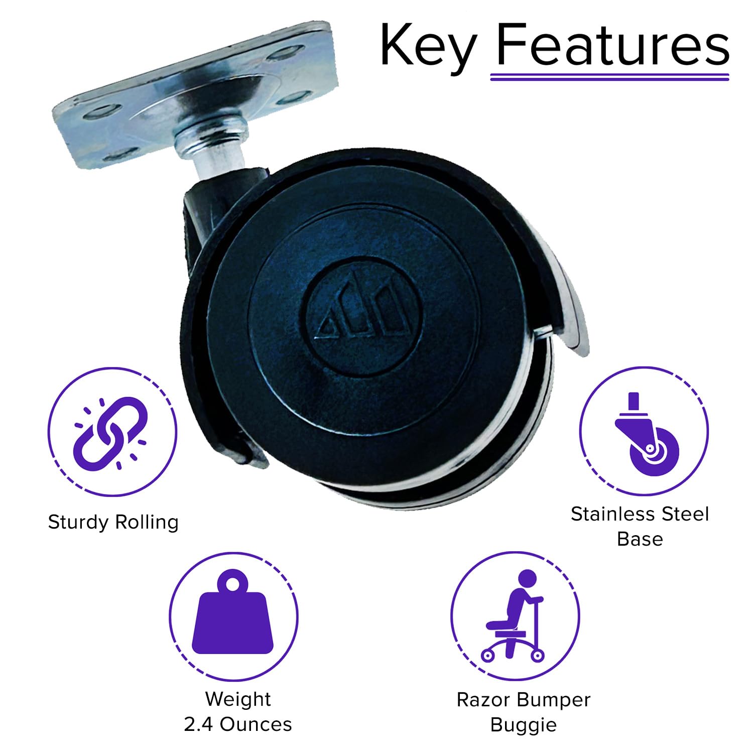 AlveyTech Front Caster Wheel Replacement for Razor Bumper Buggie - Durable Swivel Wheels for Kids Ride-On Cars, Perfect for Outdoor Play & Backyard Fun