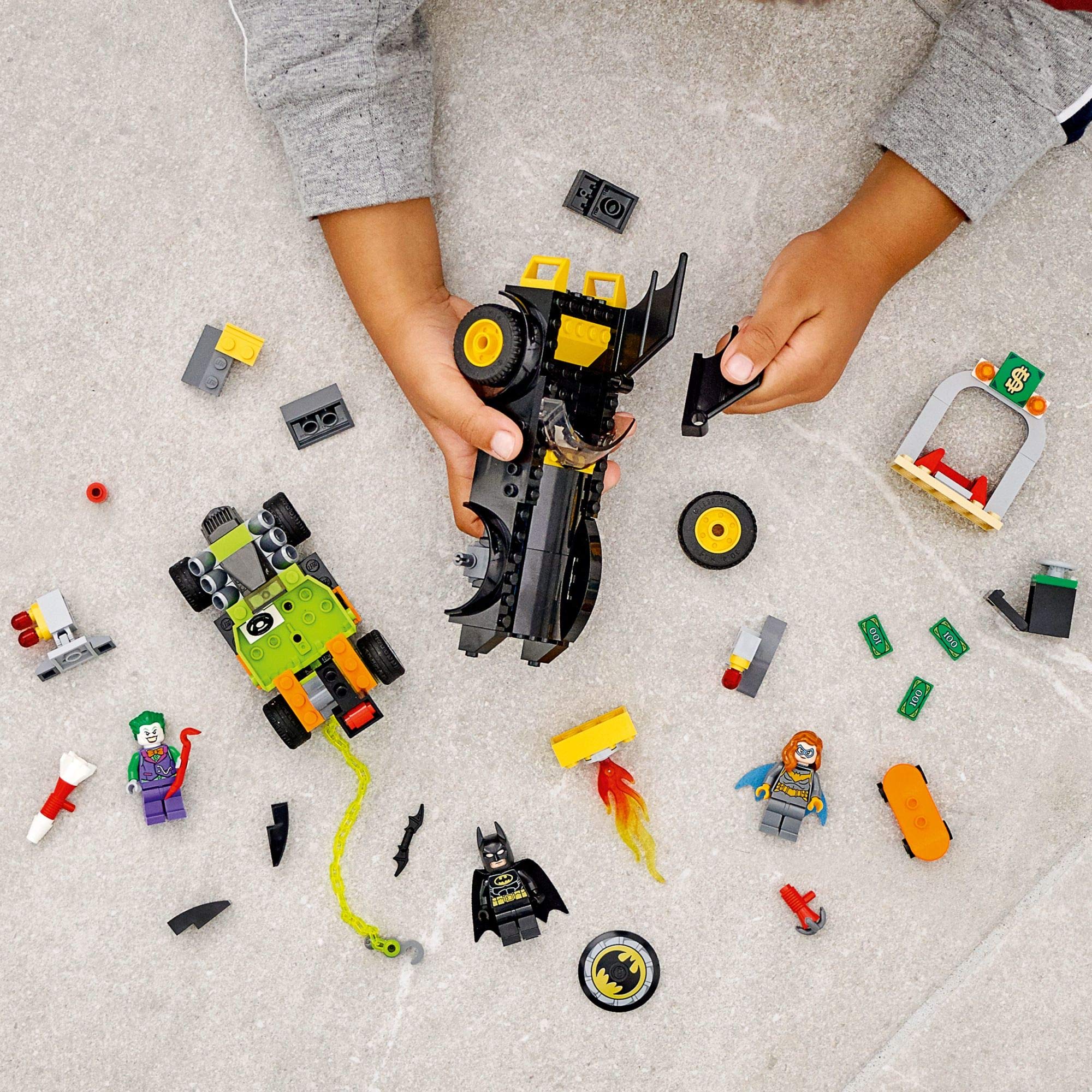 LEGO DC Batman Batmobile Chase Building Toy Set - Batman vs. The Joker with 136 Pieces | Includes Batman, Batgirl & Joker Minifigures + Buildable Batmobile & Hot Rod | Creative Play for Kids Ages 6+ | 2021 New Release | Perfect for Superhero Role Play & Collectors