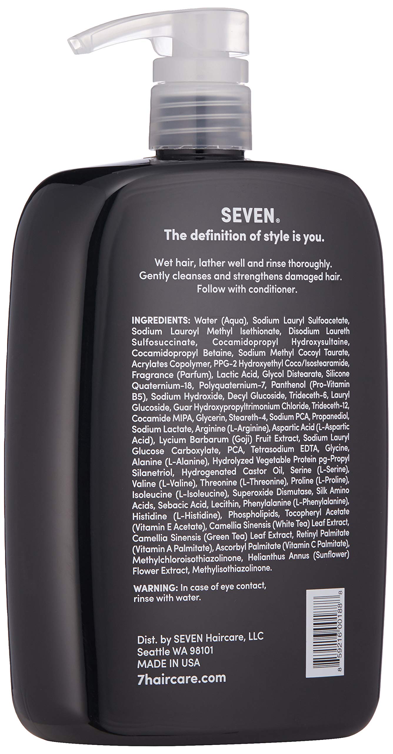 SEVEN Haircare KENTE BOND Repairing Shampoo for Split Ends & Damaged Hair - Sulfate Free, Cruelty Free with Green Tea, Guar & Pro Vitamin B5 - For Men & Women - Made in USA - 32 oz - Perfect for Daily Hair Repair & Hydration at Home or Salon