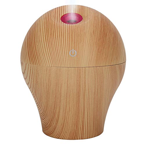 Wood Grain Aromatherapy Humidifier & Essential Oil Diffuser with LED Night Light - Perfect for Baby Nursery, Bedroom, Living Room & Spa - Creates Relaxing Ambiance for Sleep, Aromatherapy & Home Decor
