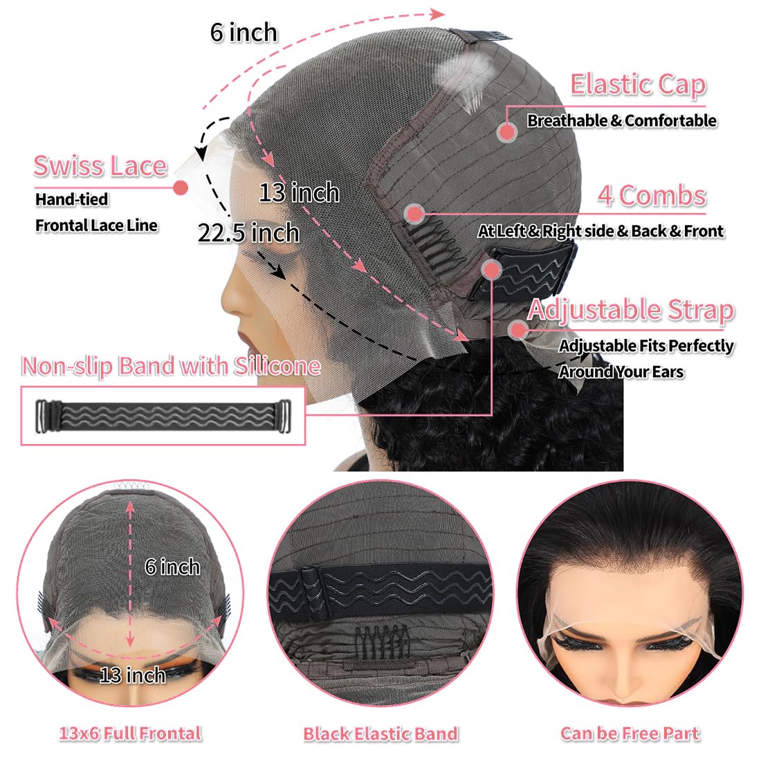 28 Inch 13x6 HD Lace Front Wigs Human Hair - 200% Density Deep Wave Curly Wigs with Pre-Plucked Hairline, Glueless Natural Look for Women | Perfect for Daily Wear, Parties, Cosplay & Special Occasions