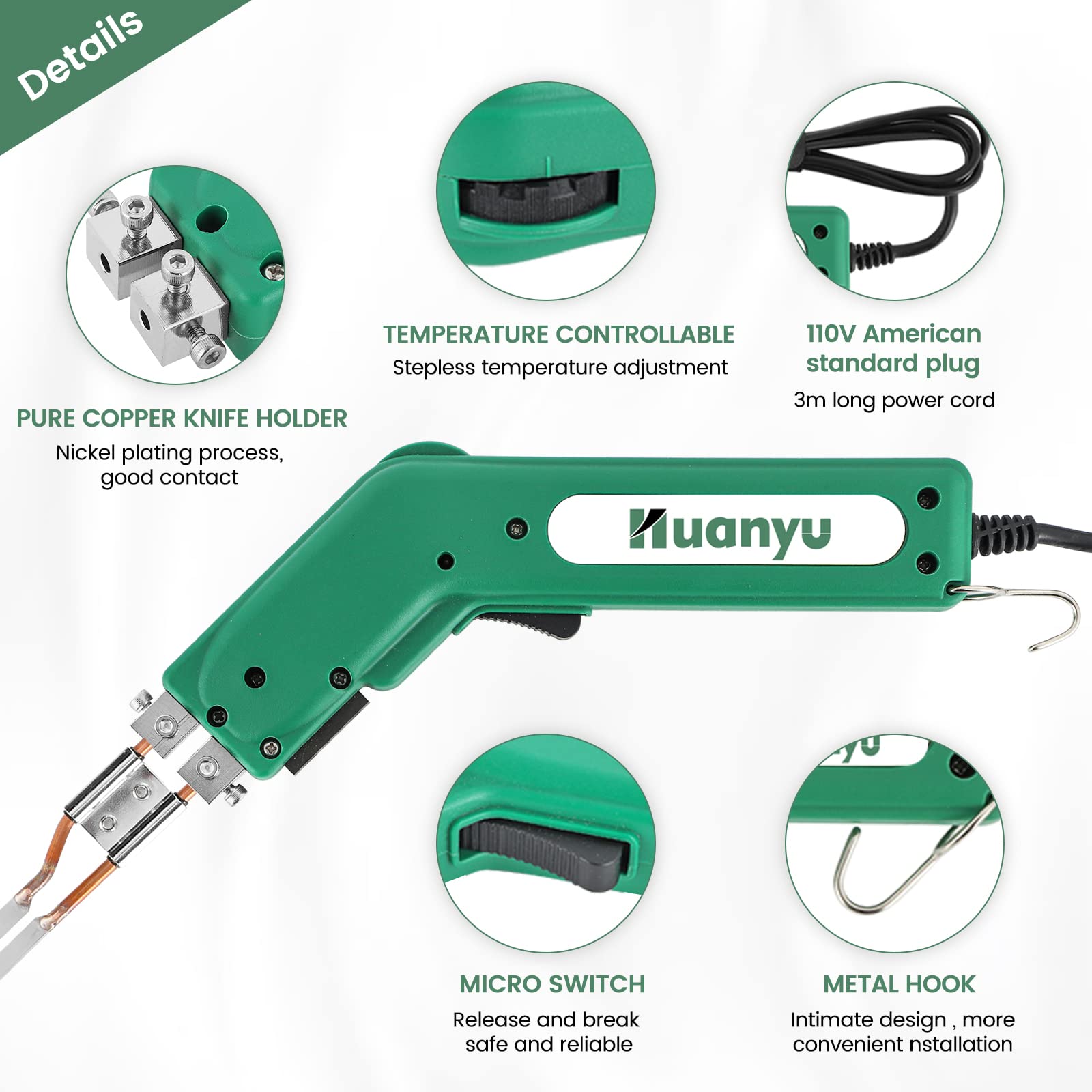 150W Electric Foam Cutter Hot Knife - 600℃ Heat Cutting Tool with 4