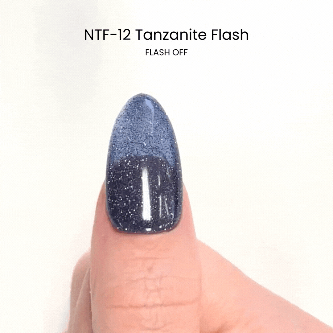 NTF 12 Tanzanite Flash Nail Polish - Long Lasting Gel Polish for Professional Salon & Home Manicure - Perfect for Special Occasions & Nail Art Designs