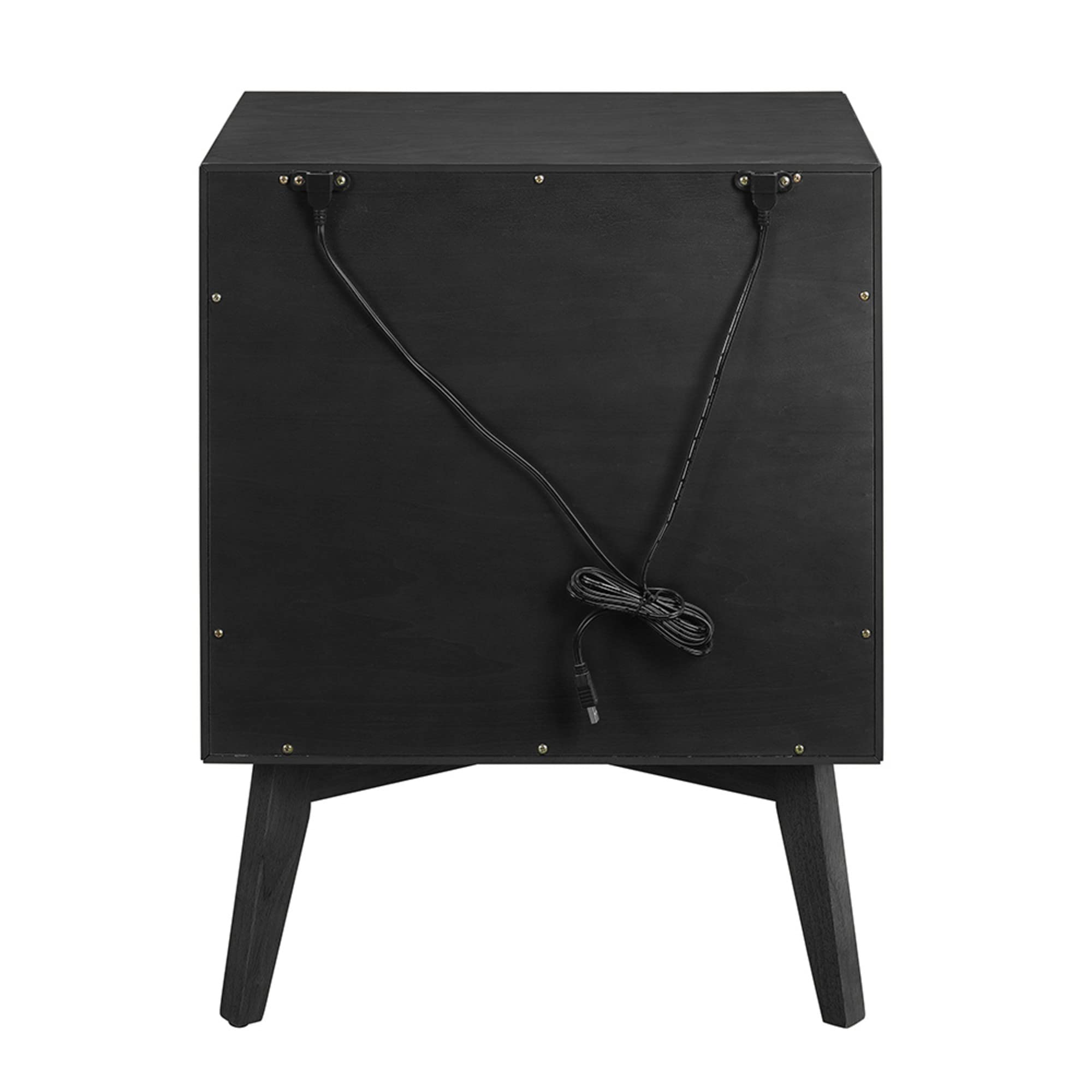 Modern Black Two-Drawer Nightstand - Bedside Table with Storage for Bedroom, Living Room & Office - Compact Nightstand with Smooth Gliding Drawers for Home Decor