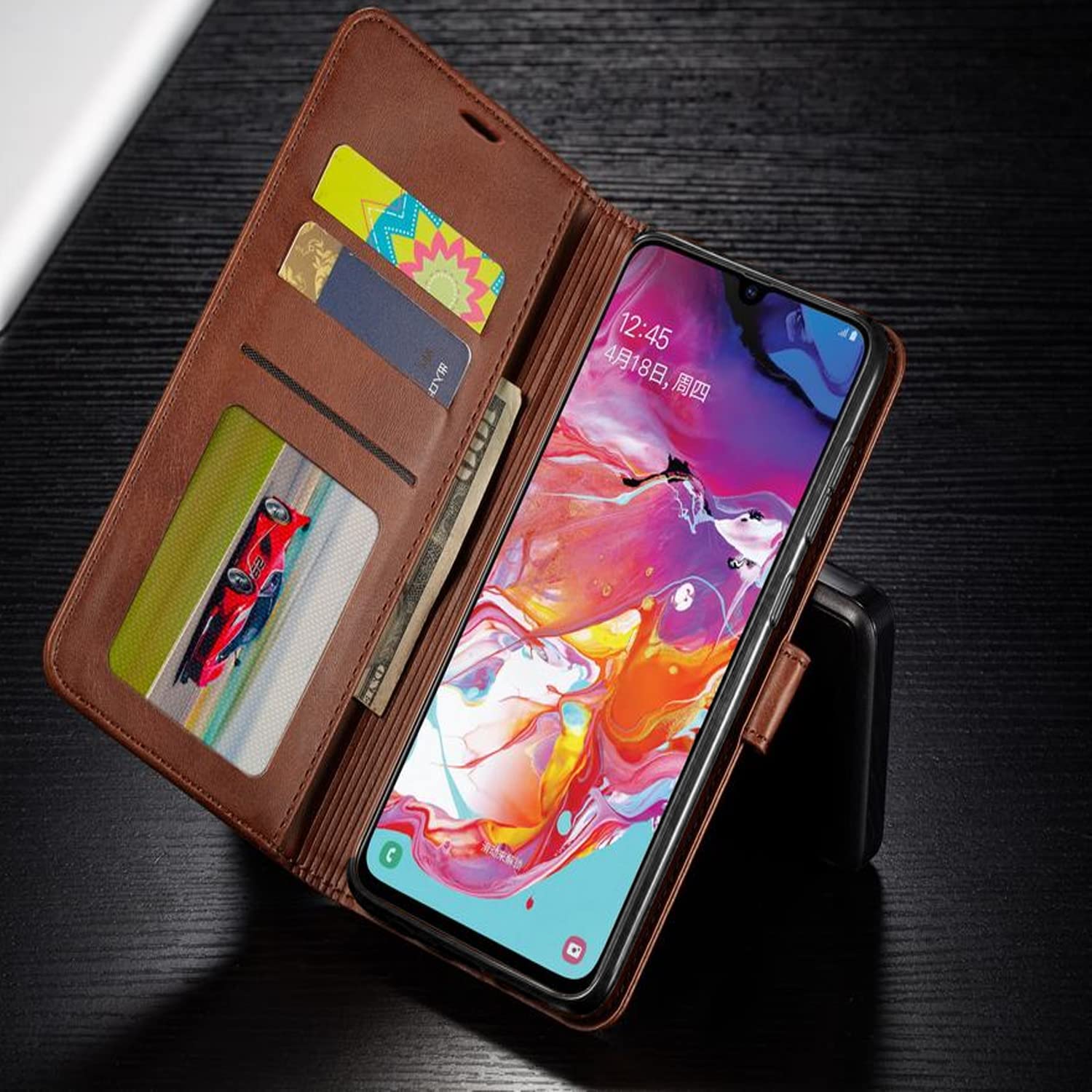 STARSHOP Premium Leather Wallet Phone Case for Coolpad SUVA - Shockproof Cover with Built-in Kickstand, Credit Card Slots & Free Tempered Glass Screen Protector (Brown) | Perfect for Business, Travel & Everyday Use