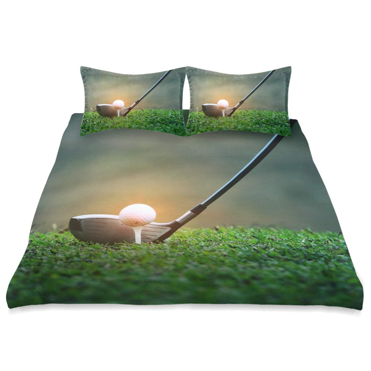 Premium Queen Size Art Painting Golf Ball Comforter Set - 90x90 Inch All Season Soft & Comfortable Bedding - Perfect for Golf Lovers' Bedroom, Guest Room & Dorm Decor
