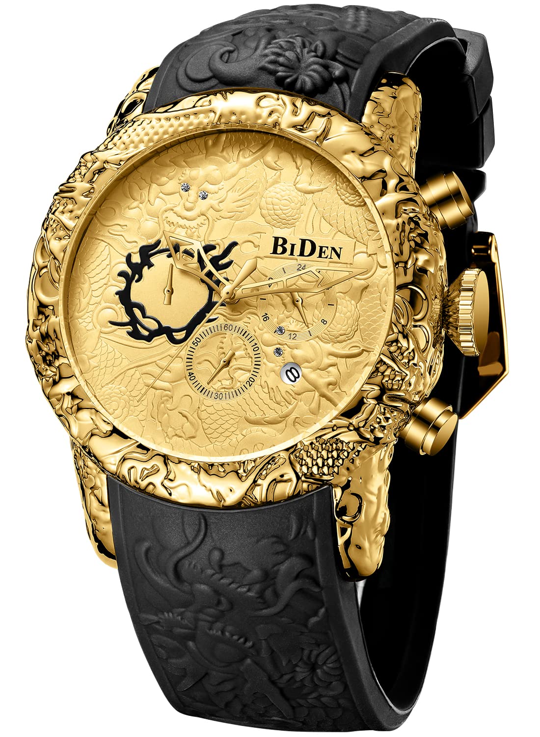Biden Men's Chronograph Stainless Steel Waterproof Watch - Luminous Analog Date Display Business Watch for Men | Perfect for Office, Formal Events & Everyday Wear