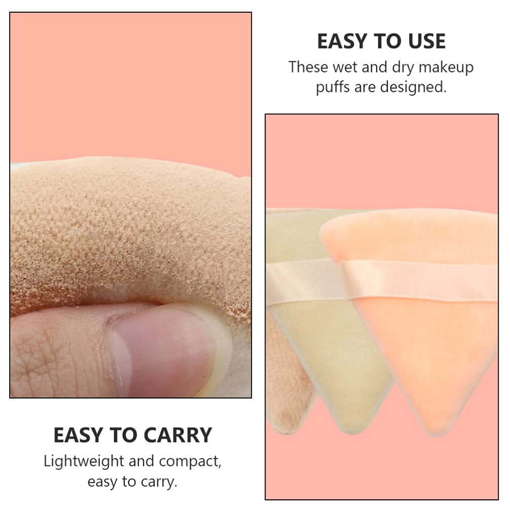 Minkissy 4pcs Triangle Makeup Powder Puffs - Soft Cotton Loose Powder & Foundation Blender Sponge for Liquid Foundation, Cream Concealer - Perfect for Face & Body Makeup Application
