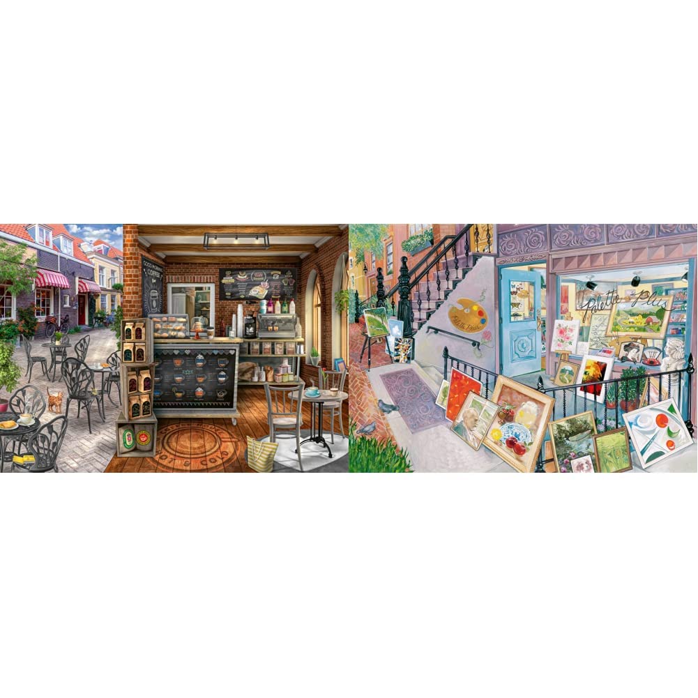 Ravensburger Quaint Café & Art Gallery 1000 Piece Jigsaw Puzzles for Adults - Premium Quality Unique Pieces with Softclick Technology - Perfect for Relaxation, Home Decor & Family Game Nights