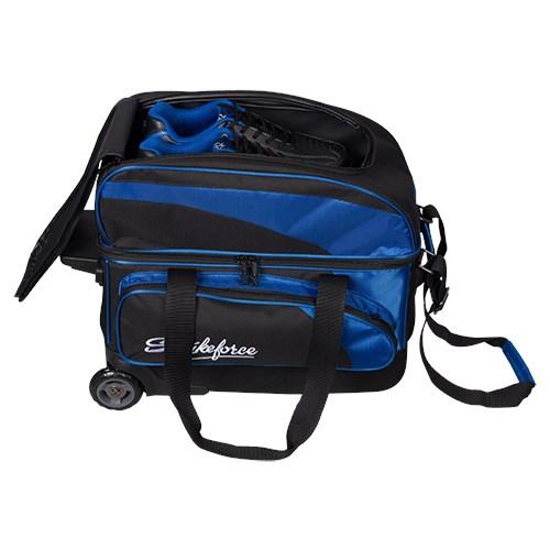 KR Strikeforce Cruiser Locker Double Roller Black Royal Bowling Bag - Durable Bowling Equipment for League & Tournament Players - Perfect for Bowling Alley & Travel Use
