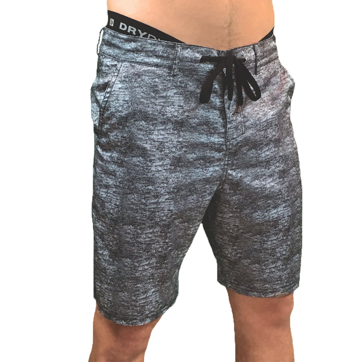 Dry Dudz Men's Quick-Dry Boardshorts - Athletic Swim Trunks for Golf, Beach & Pool - Lightweight & Comfortable - Granite Color - Perfect for Swimming, Surfing & Outdoor Activities