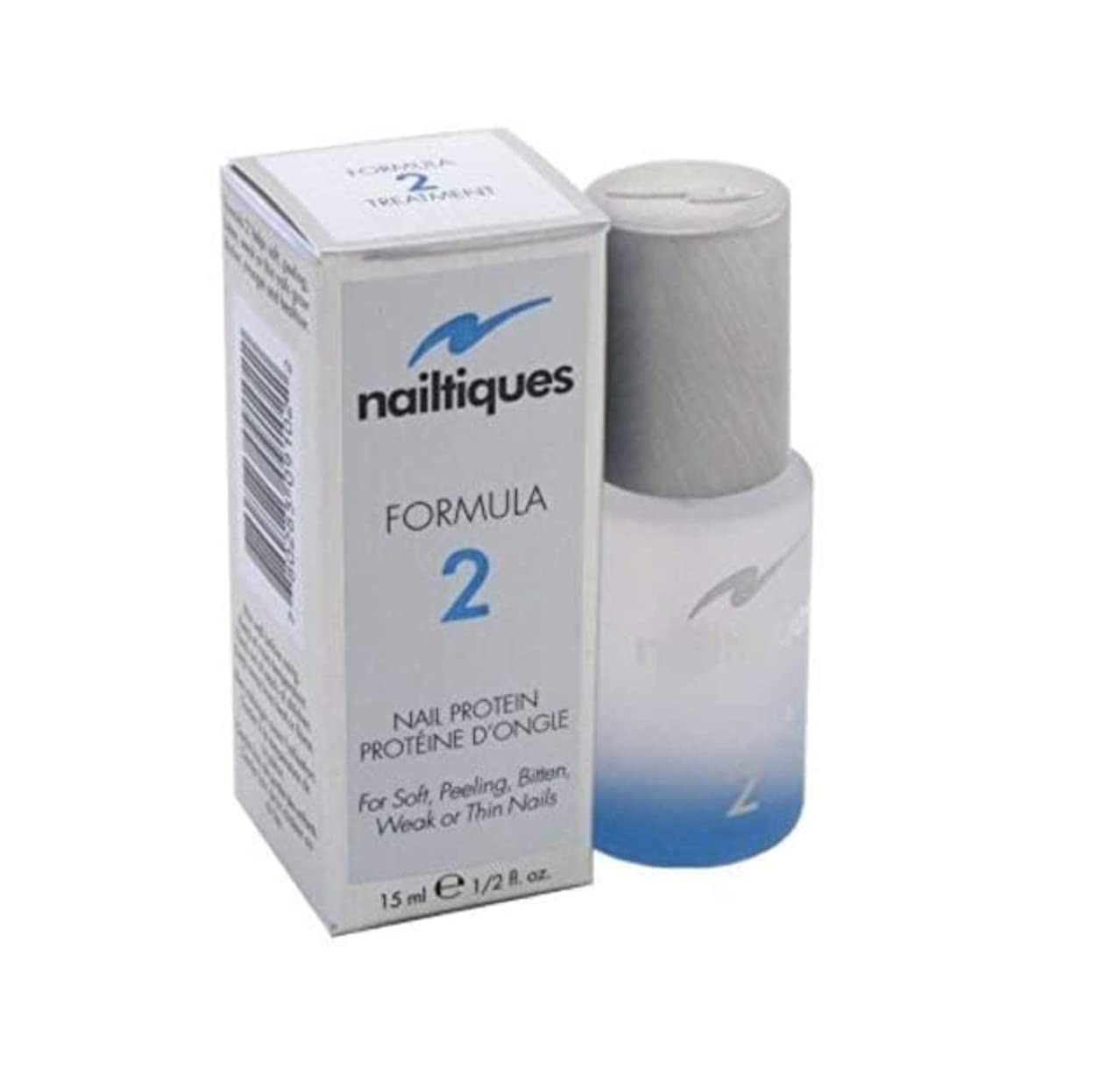 Nailtiques Nail Protein Formula 2 - 0.5 oz Nail Strengthener Treatment (2 Pack) for Weak, Peeling & Damaged Nails - Perfect for Salon & Home Nail Care