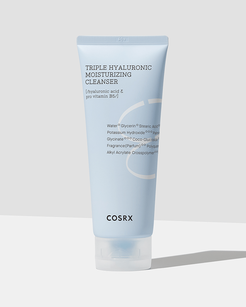 COSRX Hydrium Triple Hyaluronic Acid Moisture Cleanser - Gentle Foaming Face Wash for Dry & Sensitive Skin | Hydrating Daily Cleanser for Morning & Night Skincare Routine