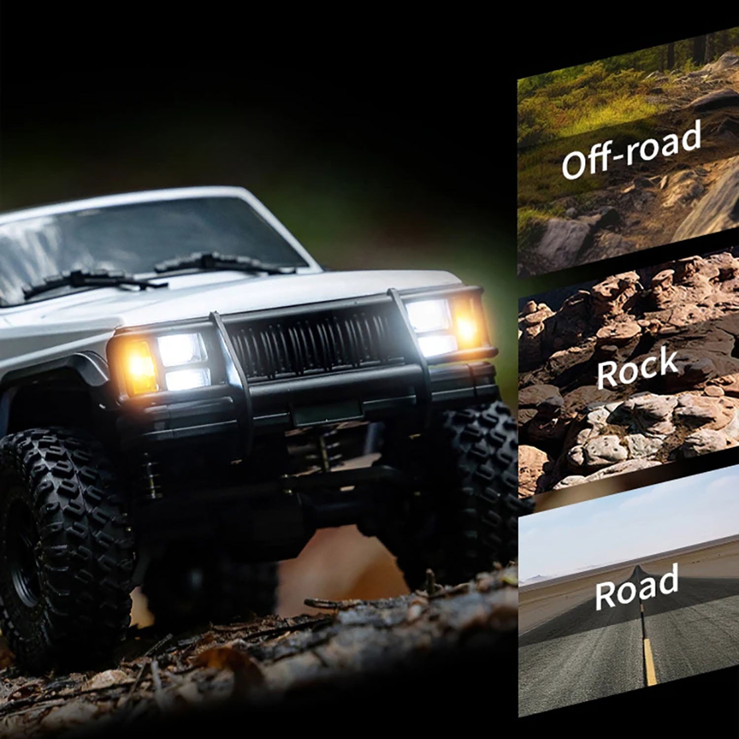 1/18 Scale 4WD Remote Control Rock Crawler - 8562 RC Off-Road Car with 3-Speed Motor, ESC, Servo & Light System - Multi-Terrain Adventure Vehicle for Kids & Adults - Perfect for Indoor & Outdoor Play, Backyard Crawling, Trail Exploration