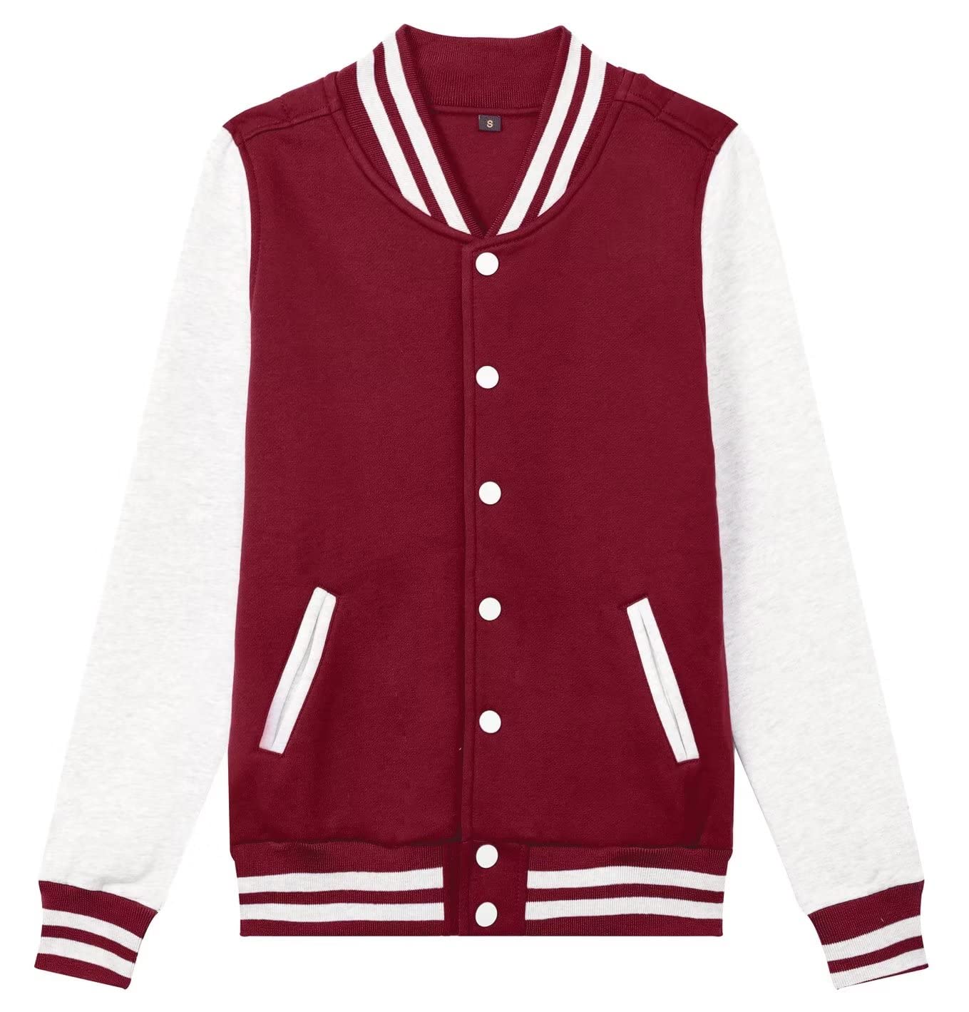 Babyhealthy Women's & Men's Varsity Baseball Jacket - Casual Letterman Bomber Windbreaker Lightweight Coat for School Sports & Streetwear Fashion