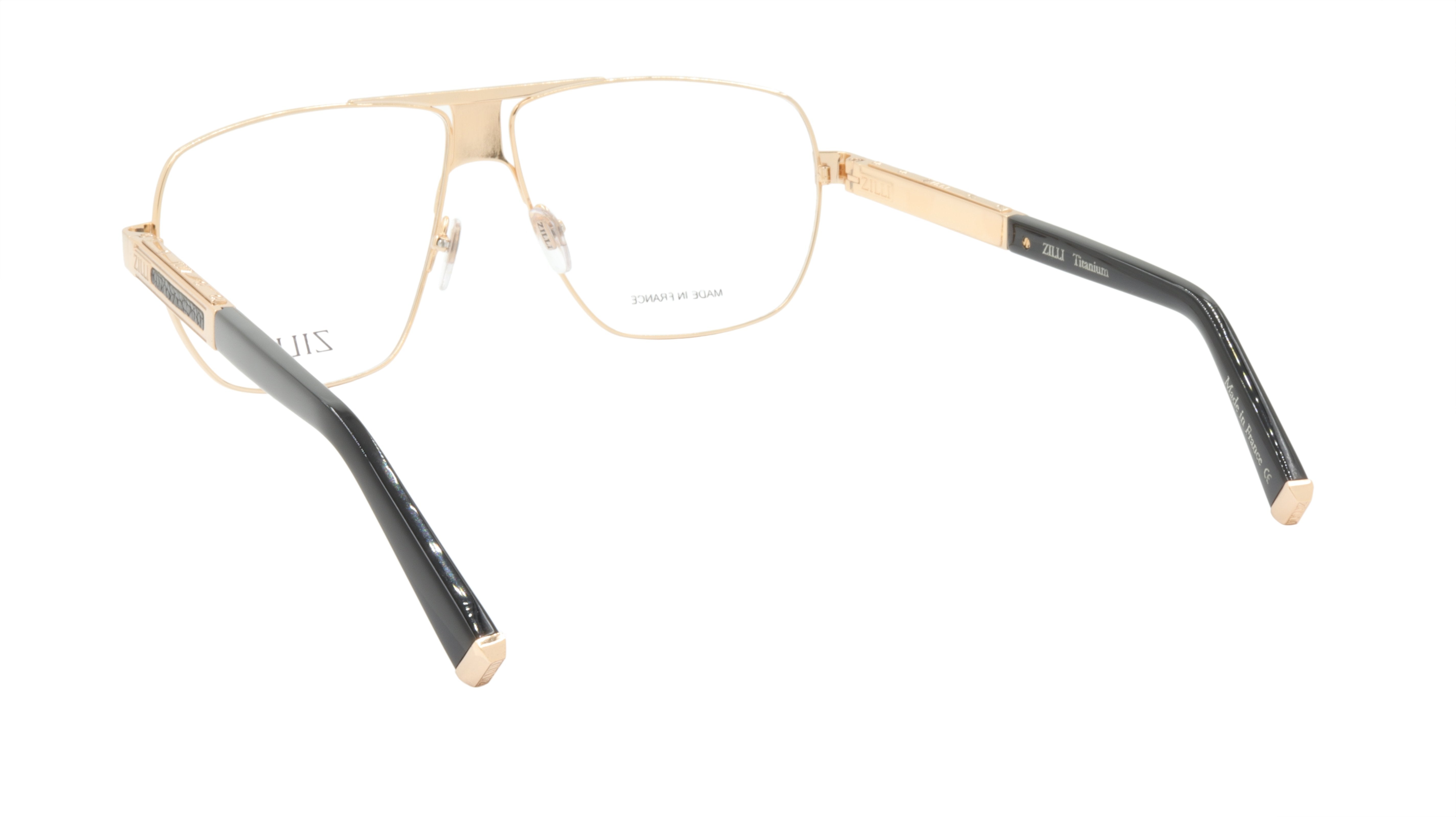 Premium ZILLI Eyeglasses Frame - Titanium & Acetate Leather Blend - Handcrafted in France (Model ZI 60047 C01) - Perfect for Business, Travel & Luxury Fashion Accessories