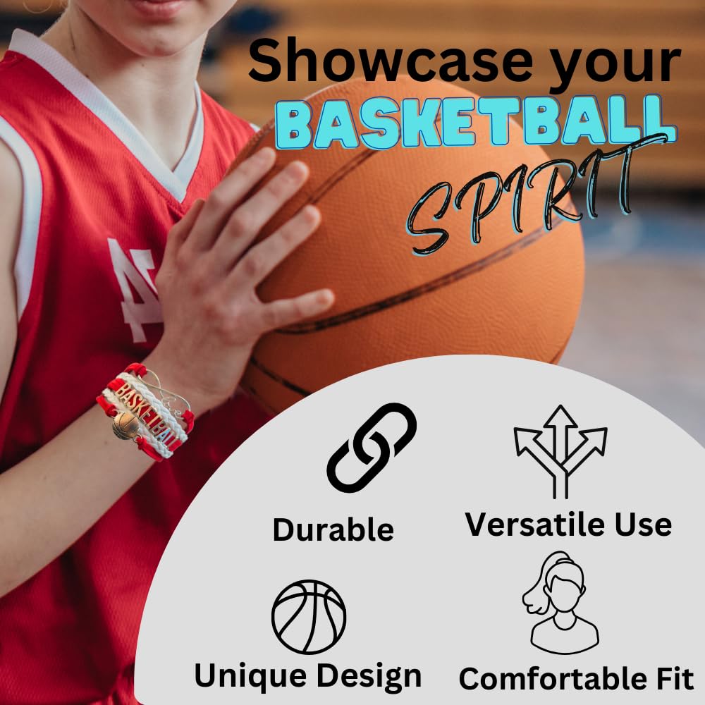 Basketball Charm Bracelet for Girls - Stylish Basketball Jewelry Gift for Players & Fans - Perfect for Games, Training & Everyday Wear