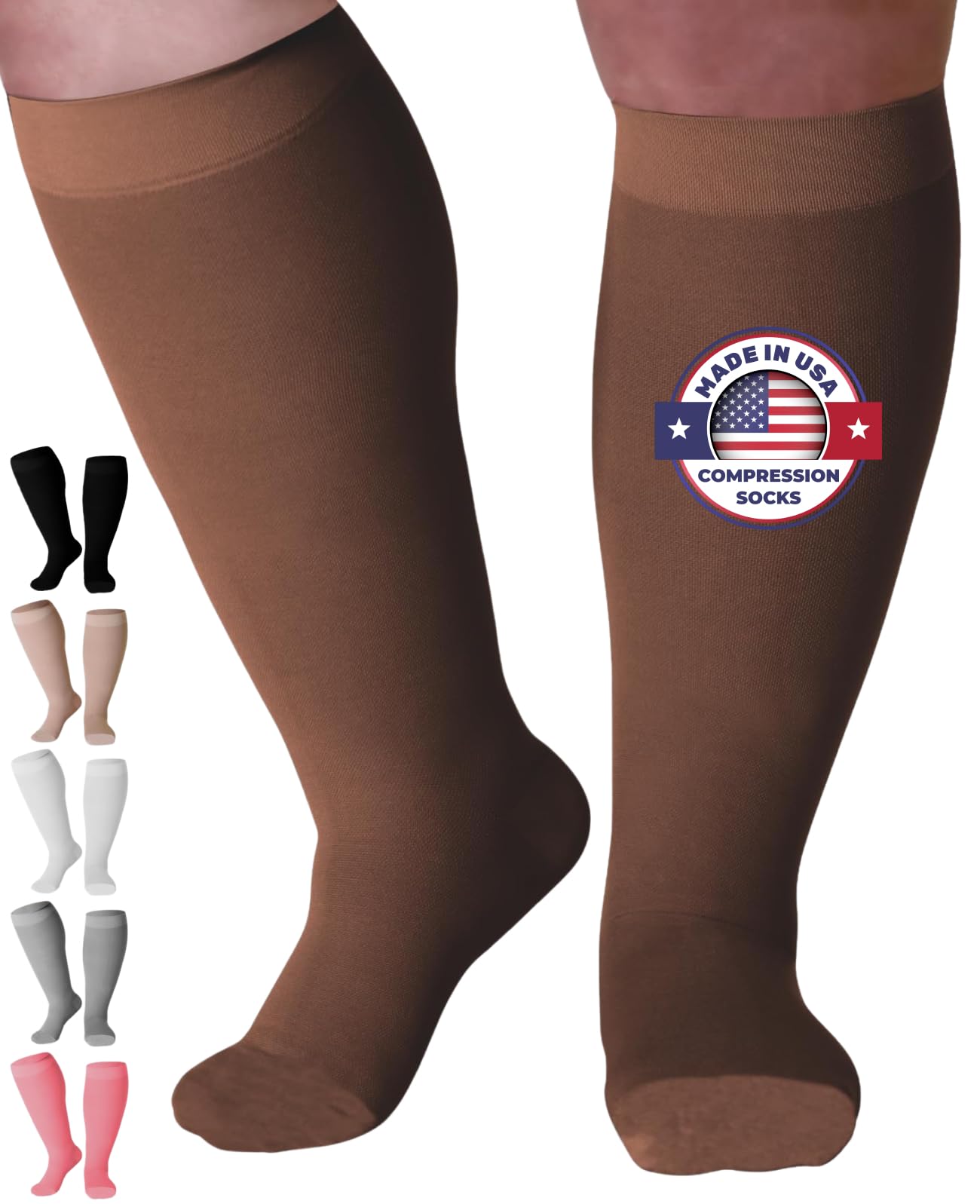 Mojo 20-30mmHg Medical Grade Compression Socks for Women & Men - Knee High Support Stockings for Circulation, Travel & Recovery - Perfect for Nurses, Athletes & Long Flights